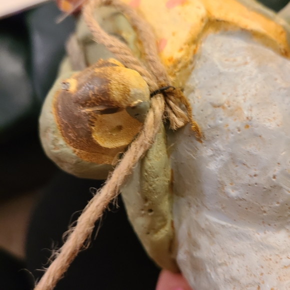 Primitive ChalkWare Tall Bunny Pulling Easter Cart 14" x5" - Picture 6 of 9